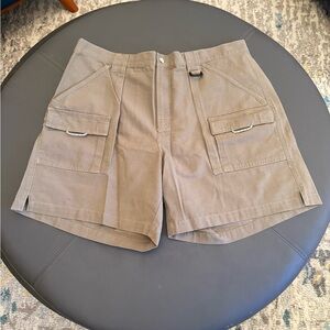 Columbia Cargo Shorts Mens PFG Brewha II Omni-Shade Cotton Fishing Green/tan